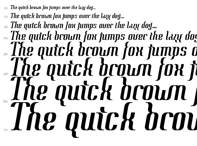 Context font waterfall